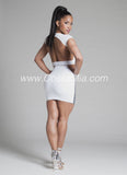 White Backless Strap Top