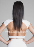 White Backless Strap Top