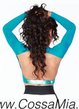 Blue Backless Leather Strap Top