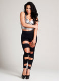 Black Strappy Leggings